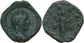 Trebonianus Gallus (251-253). AE Sestertius, Rome mint. Obv. IMP CAES C VIBIVS TREBONIANVS GALLVS. Laureate, draped and cuirassed bust right. Rev. PIE...