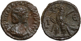 Salonina, wife of Gallienus (died 268 AD). BI Tetradrachm. Alexandria mint, 267-268 AD. Obv. Diademed and draped bust right. Rev. Eagle standing left,...