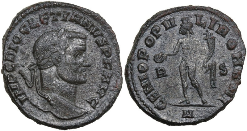 Diocletian (284-305). AE Follis, Rome mint, 297-8. Obv. IMP C DIOCLETIANVS PF AV...