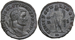 Diocletian (284-305). AE Follis, Rome mint, 297-8. Obv. IMP C DIOCLETIANVS PF AVG. Laureate head right. Rev. GENIO POPVLI ROMANI. Genius standing left...