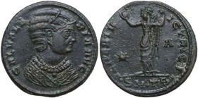 Galeria Valeria, daughter of Diocletian, wife of Galerius (died 315 AD). AE Follis, Thessalonica mint, 308-310 AD. Obv. GAL VALERIA AVG. Diademed and ...