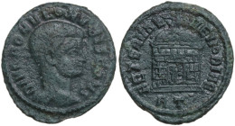 Divus Romulus (died 309 AD). AE Half Follis, 309-312, Rome mint. Obv. DIVO ROMVLO N V BIS CONS. Bare head right. Rev. AETERNAE MEMORIAE. Domed shrine ...