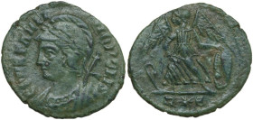 Commemorative series. Struck under Constantine I. AE Follis, 330 AD. Rome mint. Obv. CONSTANTINOPOLIS. Bust of Constantinople left, wearing laureate h...