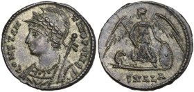 Commemorative series. Struck under Constantine I. AE Follis. Alexandria mint, 1st officina. Struck AD 330-354. Obv. Laureate and helmeted bust of Cons...