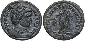 Helena, mother of Constantine I (Augusta 324-330). AE Follis, Treveri (Trier) mint, struck under Constantine I, 327-328 AD. Obv. FL HELENA AVGVSTA. Di...