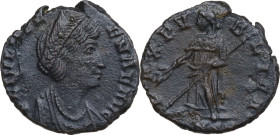 Helena, mother of Constantine I. AE Follis. Constantinople mint(?), posthumous issue, struck AD 337-341 AD. Obv. FL IVL HELENAE AVG. Diademed and drap...