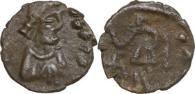 Vandals, Pseudo Imperial coinage. AE Nummus. In the name of Valentinian III (?). Struck 425-455(?) AD. Obv. Diademed, draped and cuirassed bust right....