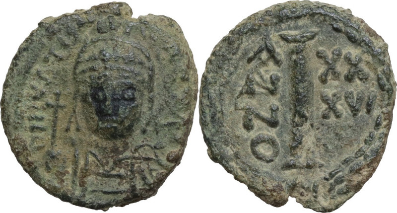 Justinian I (527-565). AE Decanummium. Ravenna mint. Dated RY 36 (562/3). Obv. H...