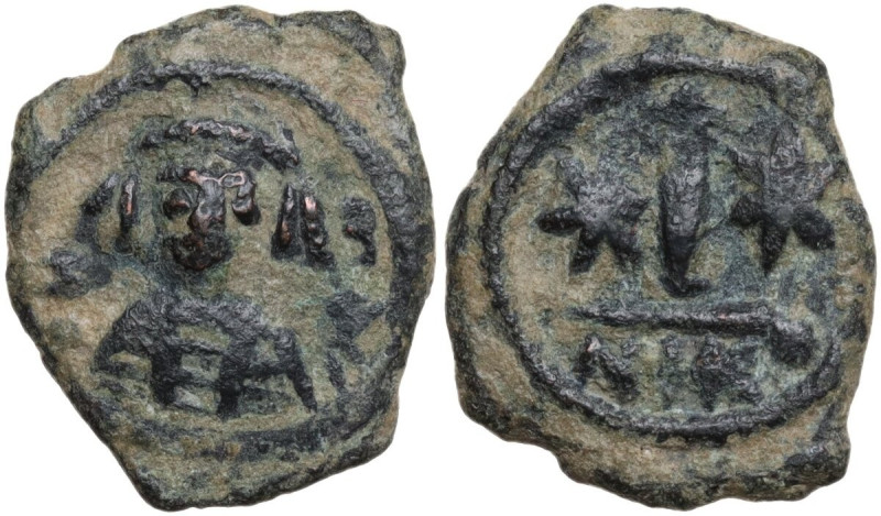 Maurice Tiberius (582-602). AE Decanummium. Nicomedia mint, 1st officina. Dated ...