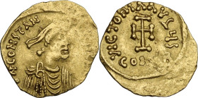 Constantine IV, Pogonatus (668-685). AV Tremissis, Constantinople mint. Obv. DN CONSTAN ] Diademed, draped and cuirassed bust right. Rev. VICTORIA AVG...