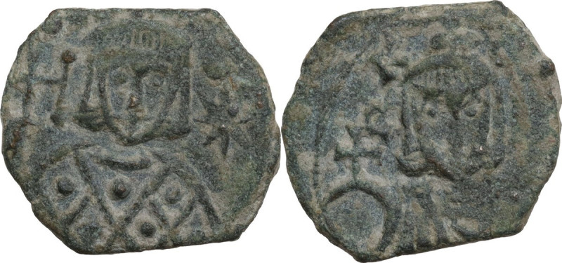 Leo V the Armenian, with Constantine (813-820). AE Follis. Syracuse mint, c. 814...