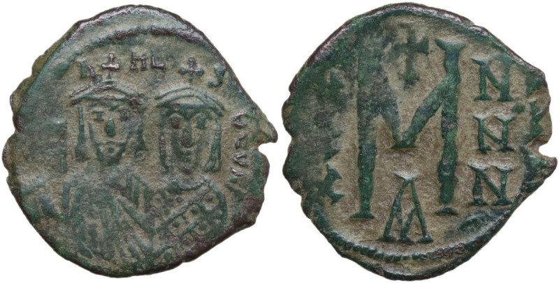 Michael II with Theophilus (821-829). AE Follis. Constantinople mint. Struck 821...