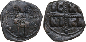 Anonymous Folles. Temp. of Michael IV, the Paphlagonian (1034-1041). AE Anonymous Follis. Obv. Three-quarter lenght figure of Christ Antiphonetes stan...
