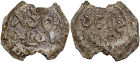 Lead seal, c. 10th-11th sec. Italian?. Obv. +/ δEUS/ IUBA. Rev. +/ AδO/ ALδI. PB. 9.29 g. 25.00 mm. BB.