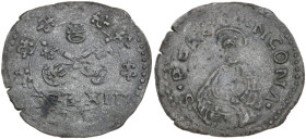 Ancona. Gregorio XIII (1572-1585), Ugo Boncompagni. Quattrino. CNI 343/344; M. 326; Berm. 1231; Villoresi 308. MI. 0.83 g. 18.00 mm. R. BB.