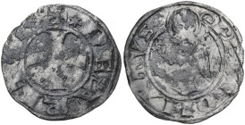 Arezzo. Guido Tarlati di Pietramala (1313-1326). Grosso da 6 denari o grossetto. CNI 16/17; MIR (Toscana, zecche) 14. MI. 0.99 g. 18.00 mm. RR. Ossida...