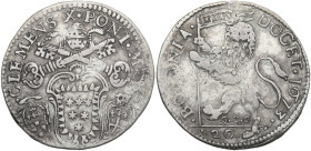 Bologna. Clemente X (1670-1676), Emilio Bonaventura Altieri. Lira da 20 bolognini 1673. CNI 25/34; M. 58; Berm. 2043; Chim. 558. AG. 6.16 g. 26.50 mm....