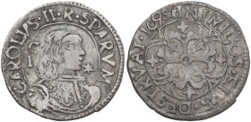 Cagliari. Carlo II di Spagna (1665-1700). Reale 1695. CNI 65; MIR (Piem. Sard. Lig. Cors.) 88/6; Sollai 94/95. AG. 2.11 g. 18.50 mm. R. BB.