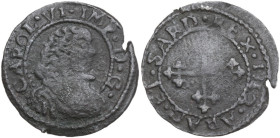Cagliari. Carlo III di Spagna (1720-1734). Cagliarese 1712. CNI 13; MIR (Piem. Sard. Lig. Cors.) 101. CU. 1.84 g. 19.00 mm. qBB/BB.