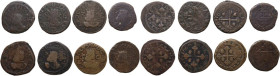 Cagliari. Carlo III di Spagna (1708-1718). Lotto di otto (8) monete da 3 cagliaresi. CU.