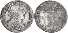 Fosdinovo. Maria Maddalena Centurioni (1663-1669), moglie di Pasquale Malaspina. Luigino 1666. Camm. 66. AG. 2.23 g. 20.00 mm. qBB/BB.