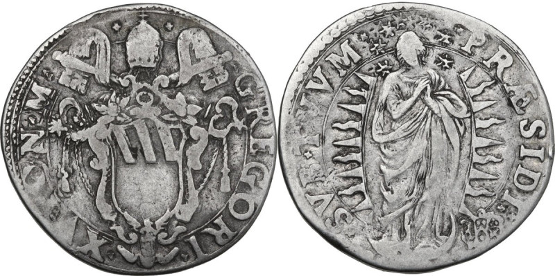 Roma. Gregorio XV (1621-1623) Alessandro Ludovisi. Testone. CNI 76; M. 12; Berm....