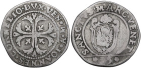 Venezia. Giovanni Corner II (1709-1722). Quarto di scudo della croce, sigle A M, Alvise Minotto o Anzolo Malipiero massaro. CNI 51/55. AG. 7.29 g. 31....