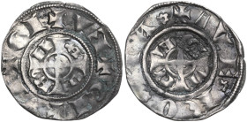 Verona. Emissioni anonime degli scaligeri (metà XIV sec. - ante 1375). Grosso. Rizzolli-Pigozzo Vr 37b. AG. 1.14 g. 18.50 mm. Ossidazioni. BB+.