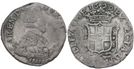 Carlo Emanuele I (1580-1630). Fiorino 1629, III tipo. MIR (Savoia) 653; Simonetti 62/b; Biaggi 550. MI. 4.28 g. 22.00 mm. qBB/BB.