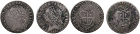 Carlo Emanuele III (1730-1773). Monetazione per la Sardegna. Lotto di due (2) quarti di scudo 1770, 1771. MIR (Savoia) 960c e 960d; Simonetti 47; Biag...