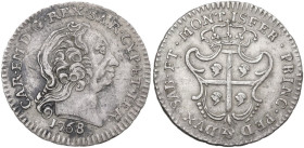 Carlo Emanuele III (1730-1773). Monetazione per la Sardegna. Reale nuovo 1768. MIR (Savoia) 962a; Simonetti 49; Biaggi 827a. MI. 3.05 g. 23.00 mm. Bel...