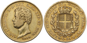 Carlo Alberto (1831-1849). 20 lire 1838 Genova. Pag. 186; MIR (Savoia) 1045m. AU. 6.44 g. 21.00 mm. qBB/BB.