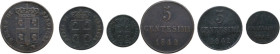 Carlo Alberto (1831-1849). Lotto di tre monete per la Sardegna: 5 centesimi, 2 centesimi e centesimo 1842. Pag. 334,335,336; MIR (Savoia) 1052,1053,10...