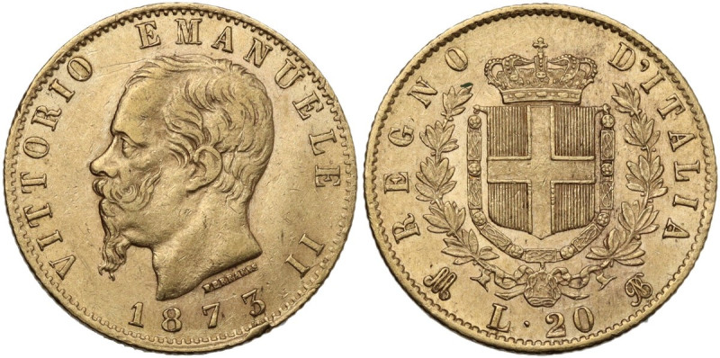 Vittorio Emanuele II (1861-1878). 20 lire 1873 Milano. Pag. 468; MIR (Savoia) 10...