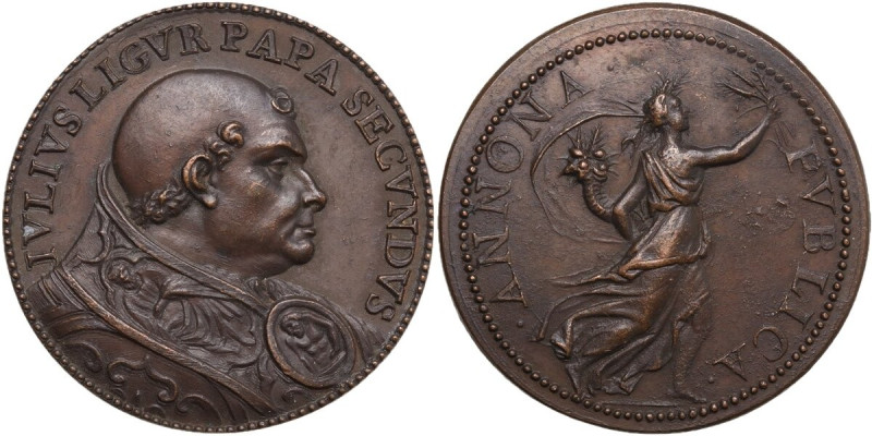 Giulio II (1503-1513), Giuliano della Rovere. Medaglia. D/ IVLIVS LIGVR PAPA SEC...