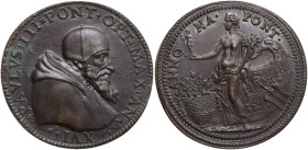 Paolo III (1534-1559), Alessandro Farnese. Medaglia A. XVI. D/ PAVLVS III PONT OPT MAX AN XVI. Bisto a destra con camauro e mozzetta. R/ ANNONA PONT. ...
