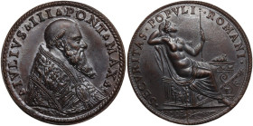 Giulio III (1550-1555), Giovanni Maria de' Ciocchi del Monte. Medaglia. D/ IVLIVS III PONT MAX. Busto a destra a capo nudo con piviale. R/ SECVRATIS P...