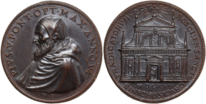 Pio V (1566-1572), Antonio Michele Ghislieri. Medaglia A. VI. D/ PIVS V PONT OPT...