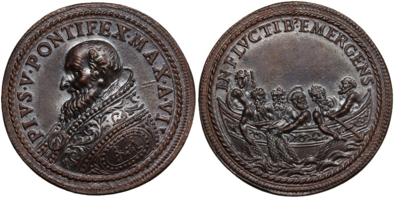 Pio V (1566 - 1572), Antonio Michele Ghislieri. Medaglia s.d. D/ PIVS V PONTIFEX...