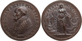 Gregorio XIII (1572-1585), Ugo Boncompagni. Medaglia 1583. D/ GREGORIVS XIIII PONTIFEX MAX A 1583 (abraso). Busto a sinistra a capo nudo con piviale. ...