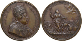 Clemente XI (1700-1721), Giovanni Francesco Albani. Medaglia A. XI come auspicio per la fine della guerra in Europa. D/ CLEMENS XI P MAX AN XI. Busto ...