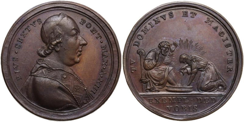 Pio VI (1775-1799), Giovanni Angelo Braschi. Medaglia A. XIII per la lavanda del...