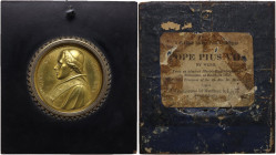 Pio VII (1800-1823), Barnaba Chiaramonti. Placchetta unifacie in cornice di legno. D/ PIVS VII PONT MAX. Busto a sinistra con berrettino, mozzetta e s...