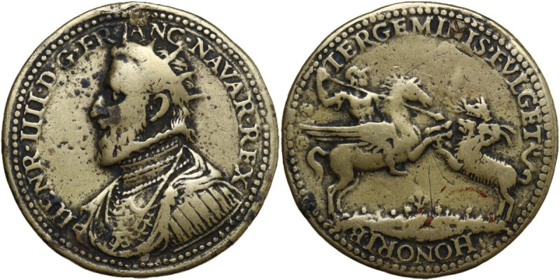 Enrico IV Re di Francia (1589-1610). Medaglia (1603). D/ HENR IIII D G FRANC NAV...