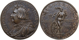 Paolo Giordano II Orsini (1591-1656), Duca di Bracciano, Principe di Piombino, Signore dell'Isola d'Elba. Medaglia 1635. Kress S. 92. AE. 16.50 g. 31....