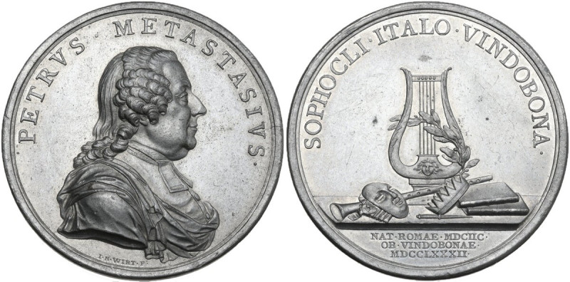Giuseppe II (1765-1790). Medaglia 1782 per la morte a Vienna di Pietro Metastasi...
