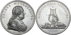 Giuseppe II (1765-1790). Medaglia 1782 per la morte a Vienna di Pietro Metastasio. D/ Busto con folta capigliatura e drappeggio a destra. Wurz. 6253. ...