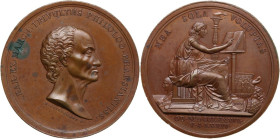 Carlo Trivulzio (1715-1789). Medaglia 1789. Wurzb. 8853. AE. 30.73 g. 45.00 mm. Opus: Anton Guillemard. Ossidazione al diritto. SPL.