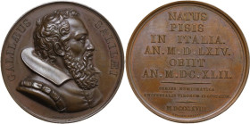 Galileo Galilei (1564-1642). Medaglia celebrativa 1818. AE. 41.00 mm. Opus: Gayard. Questa medaglia fa parte della serie uomini illustri del Durand. q...