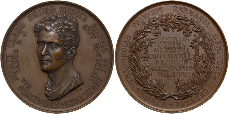 Gaspare Spontini (1774-1851), compositore. Medaglia celebrativa 1829. Wurzb. 850...